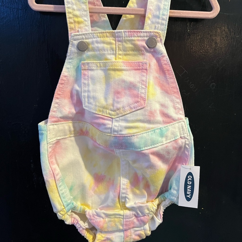 6-12m cotton candy overalls